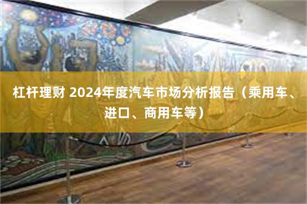 杠杆理财 2024年度汽车市场分析报告（乘用车、进口、商用车等）